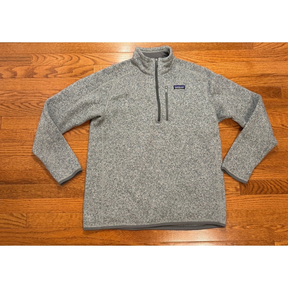 Patagonia Better Sweater 1/4 Zip Fleece Jacket Mens Large Gray Stonewash 25522